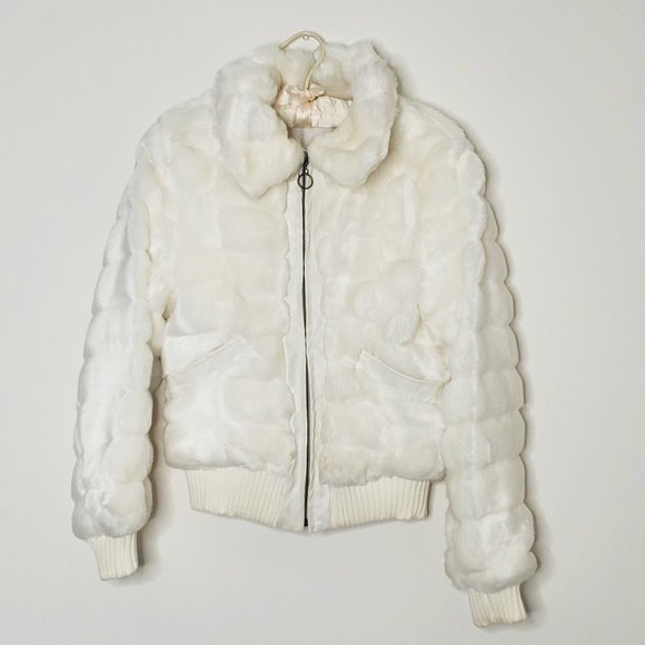 Jennyfer J Faux Fur Ivory Cream Jacket - Picture 2 of 9